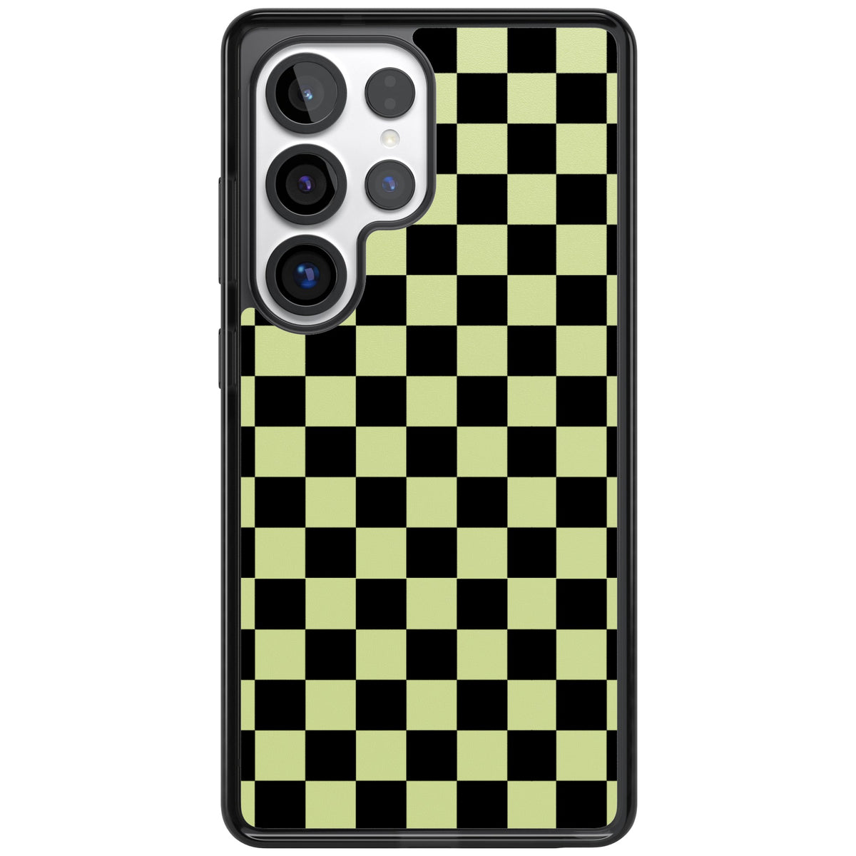 Black & Lime Check Samsung S25 Ultra / Samsung S26 Ultra Impact Black Phone Case front