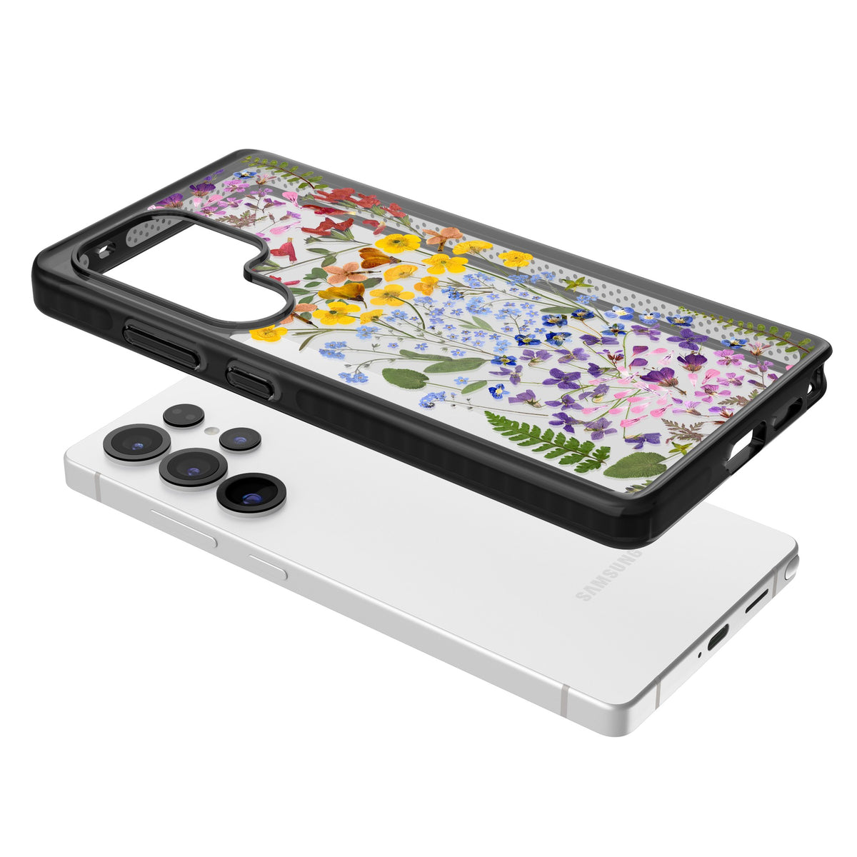 Wildflower Stripe Samsung S25 Ultra / Samsung S26 Ultra Impact Black Phone Case angled
