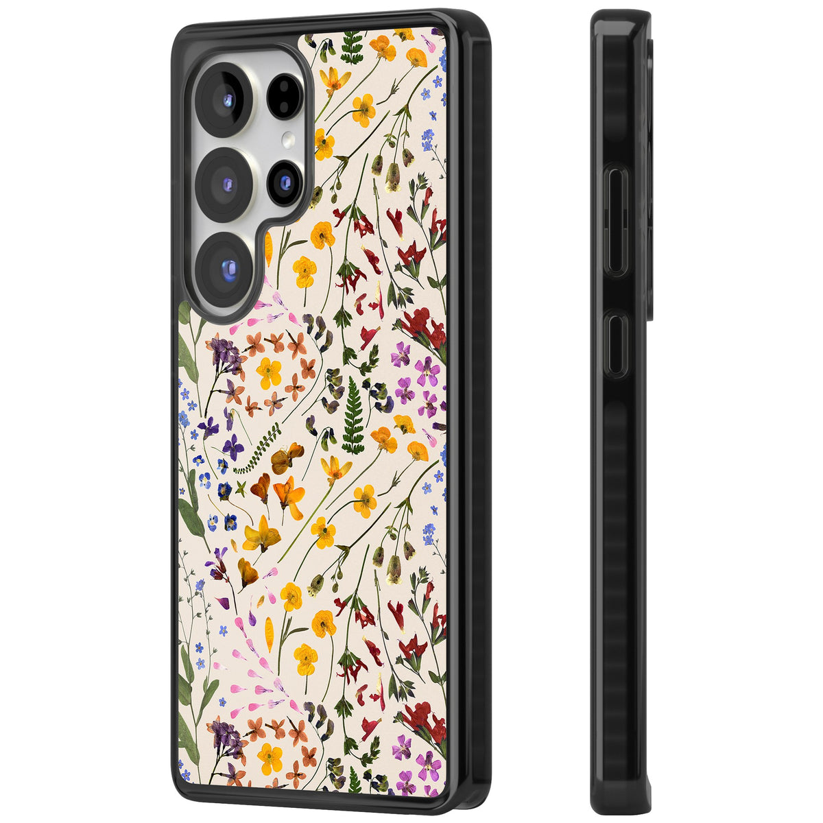 Wildflower Cream Samsung S25 Ultra / Samsung S26 Ultra Impact Black Phone Case side