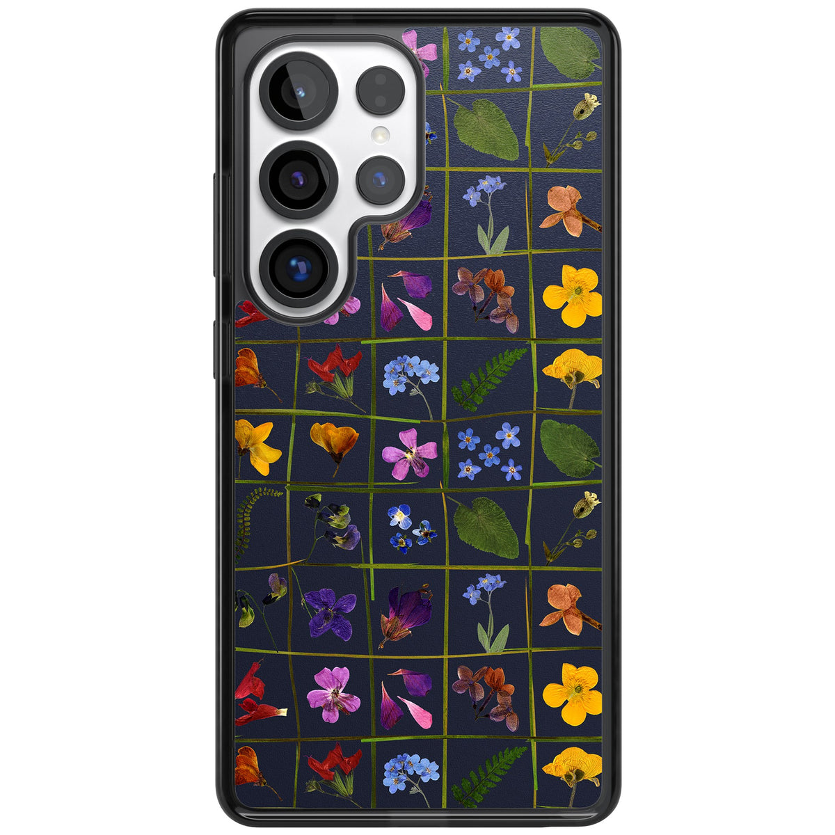 Wildflower Grid Samsung S25 Ultra / Samsung S26 Ultra Impact Black Phone Case front