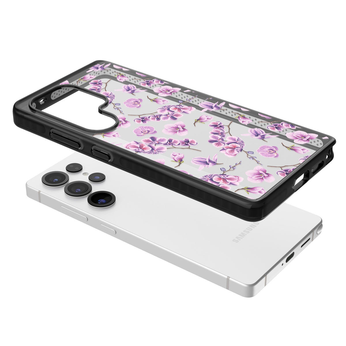 Soft Bloom Samsung S25 Ultra / Samsung S26 Ultra Impact Black Phone Case angled
