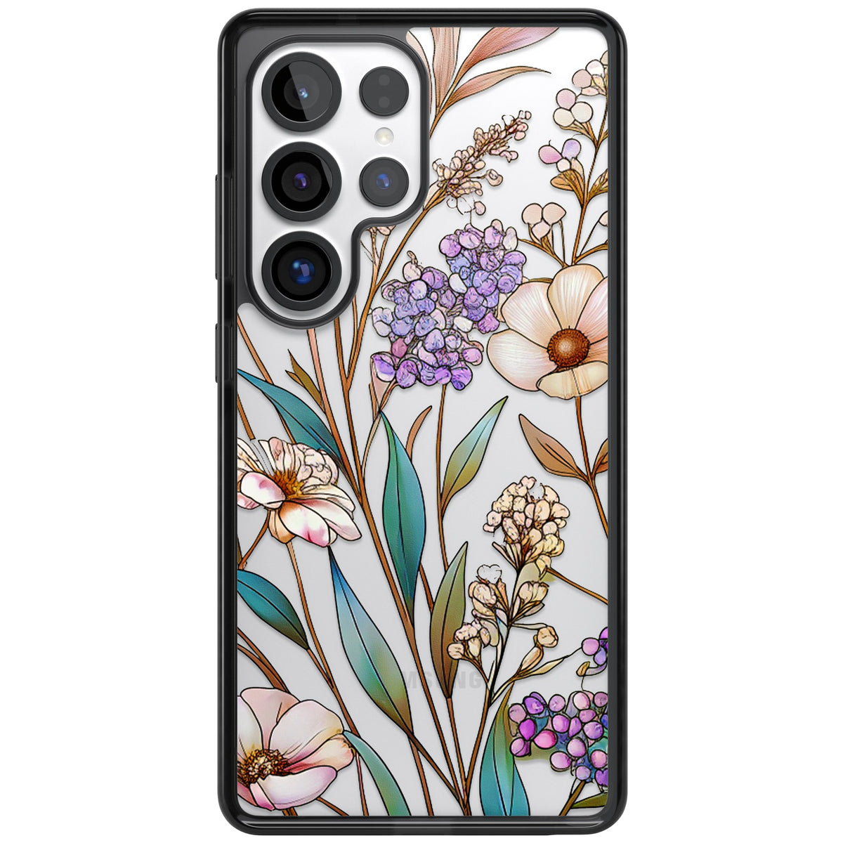 Glass Wildflower Mix Samsung S25 Ultra / Samsung S26 Ultra Impact Black Phone Case front