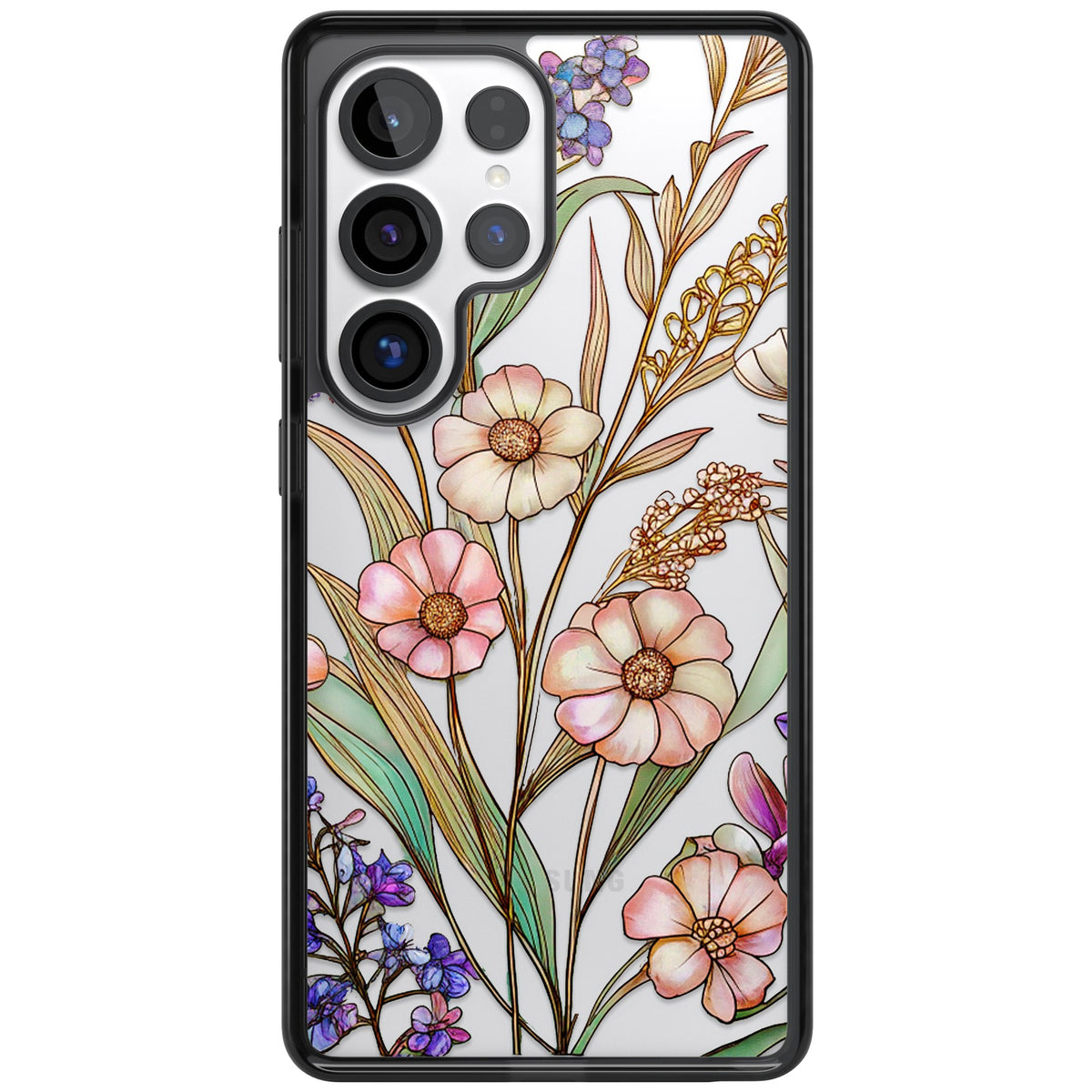 Glass Spring Flowers Samsung S25 Ultra / Samsung S26 Ultra Impact Black Phone Case front