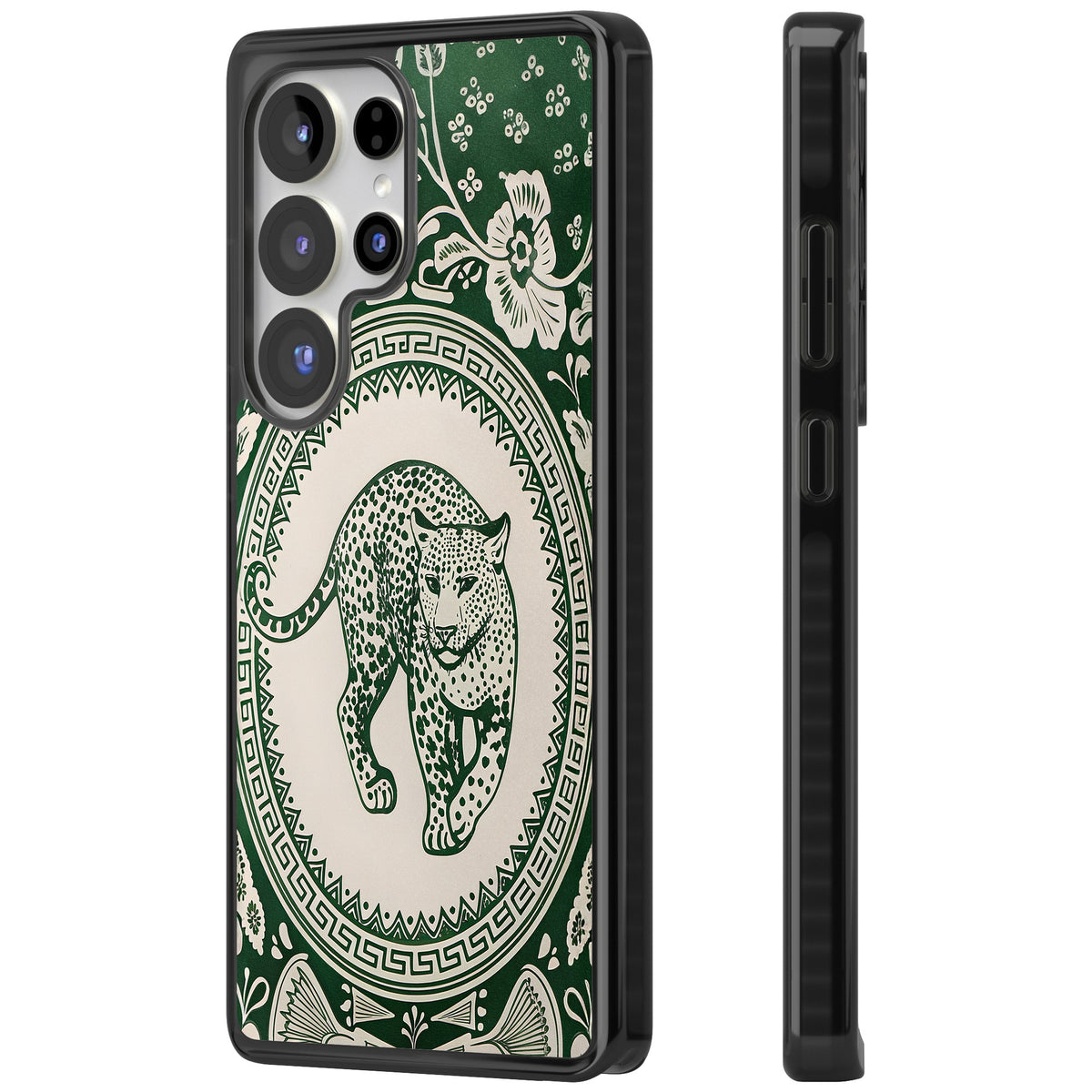 Green Leopard Samsung S25 Ultra / Samsung S26 Ultra Impact Black Phone Case side