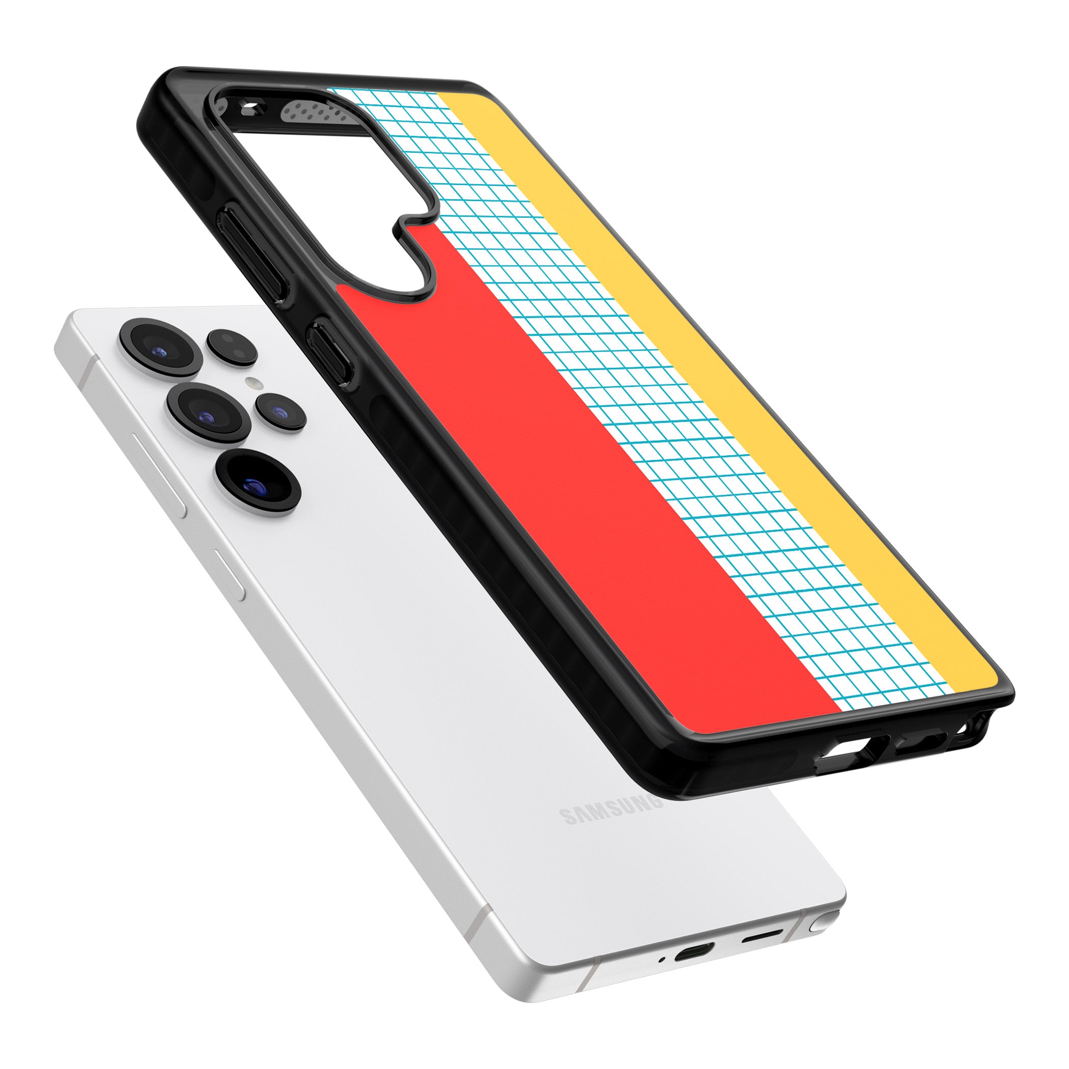 Abstract Grid Red, Blue, Yellow