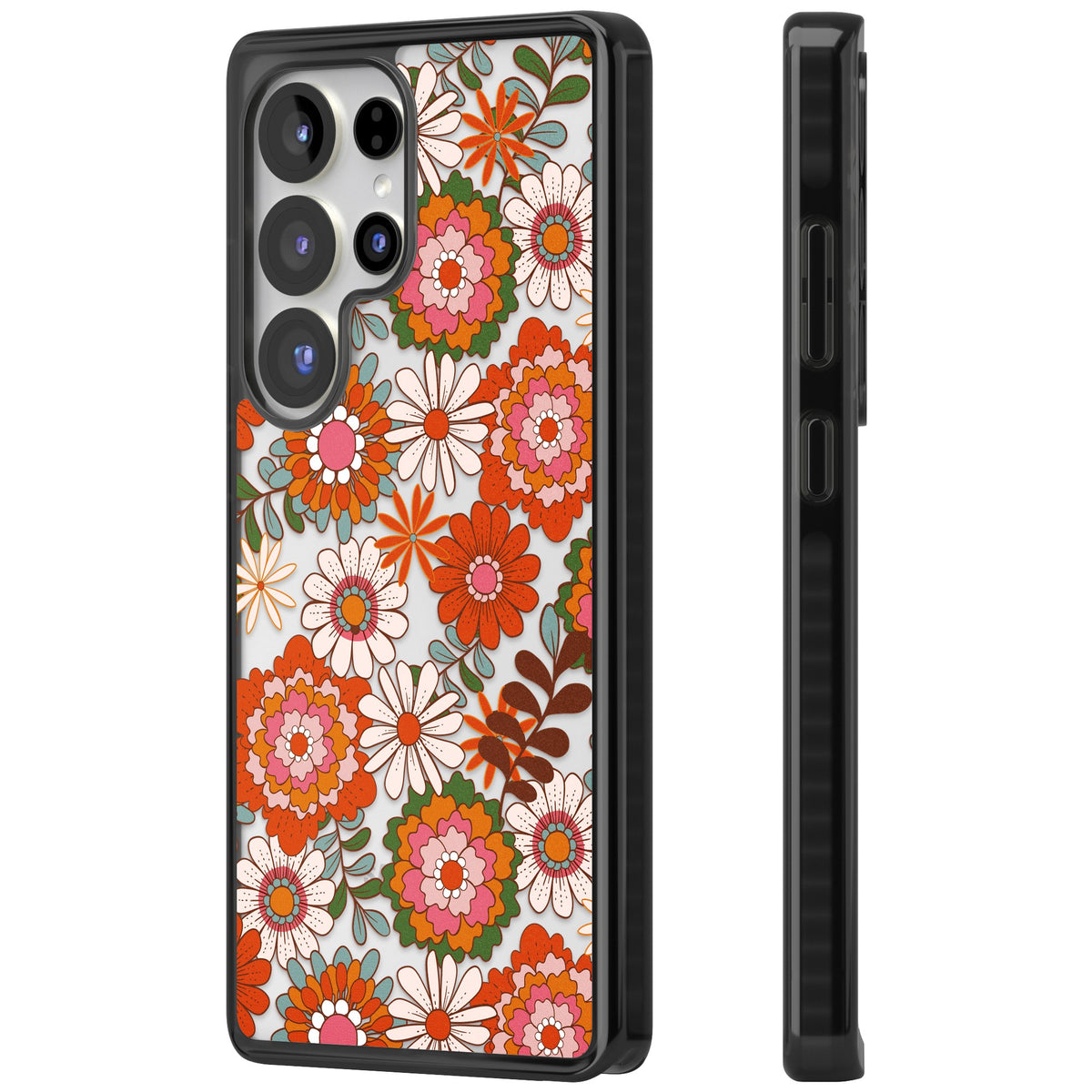 Seventies Bloom Samsung S25 Ultra / Samsung S26 Ultra Impact Black Phone Case side