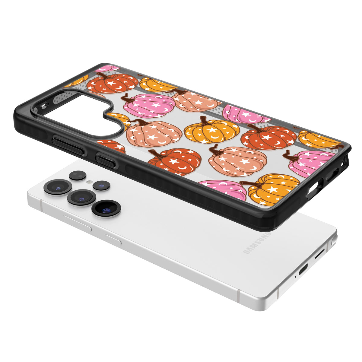 Pumpkin Starfall Pattern Samsung S25 Ultra / Samsung S26 Ultra Impact Black Phone Case angled