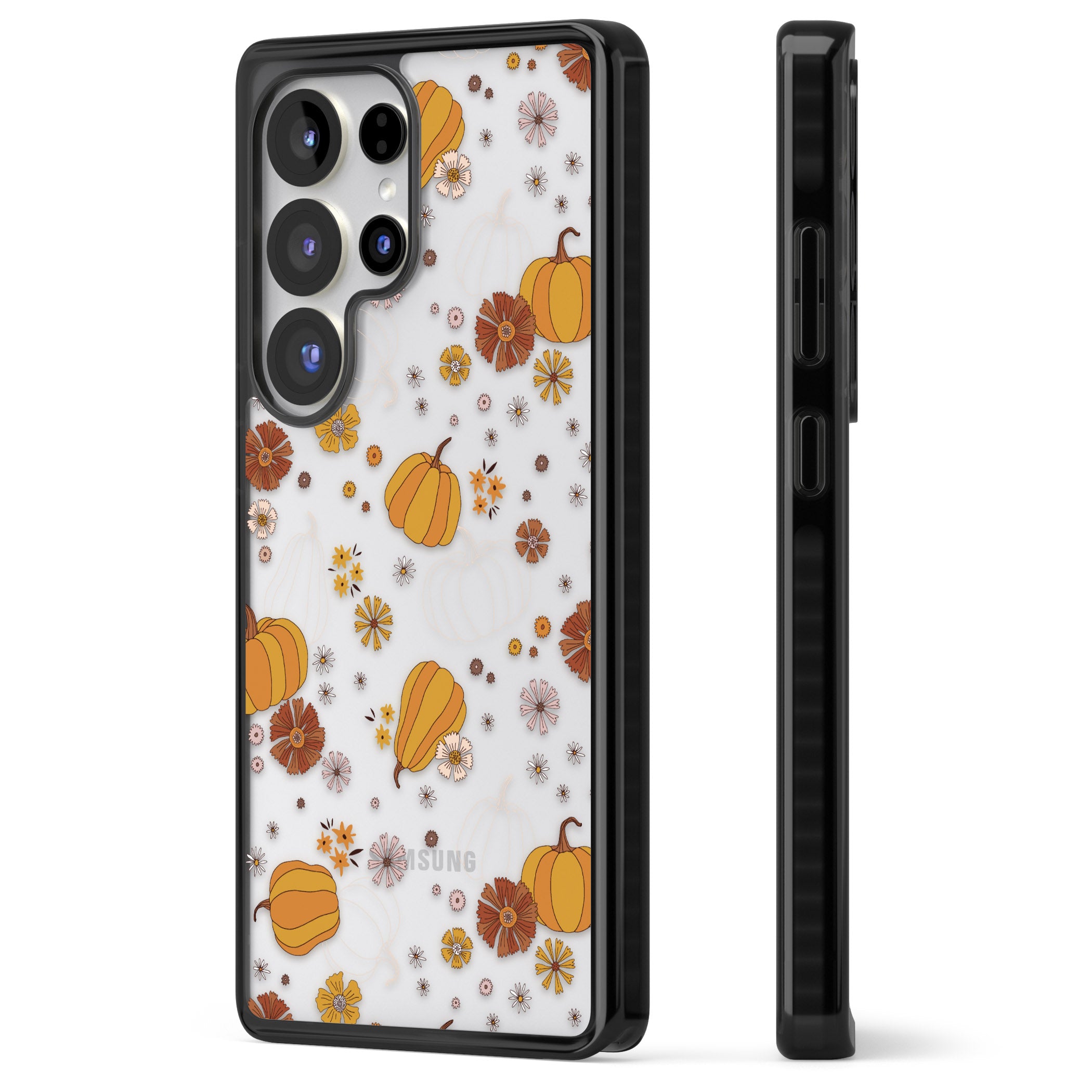 Halloween Pumpkins And Flowers