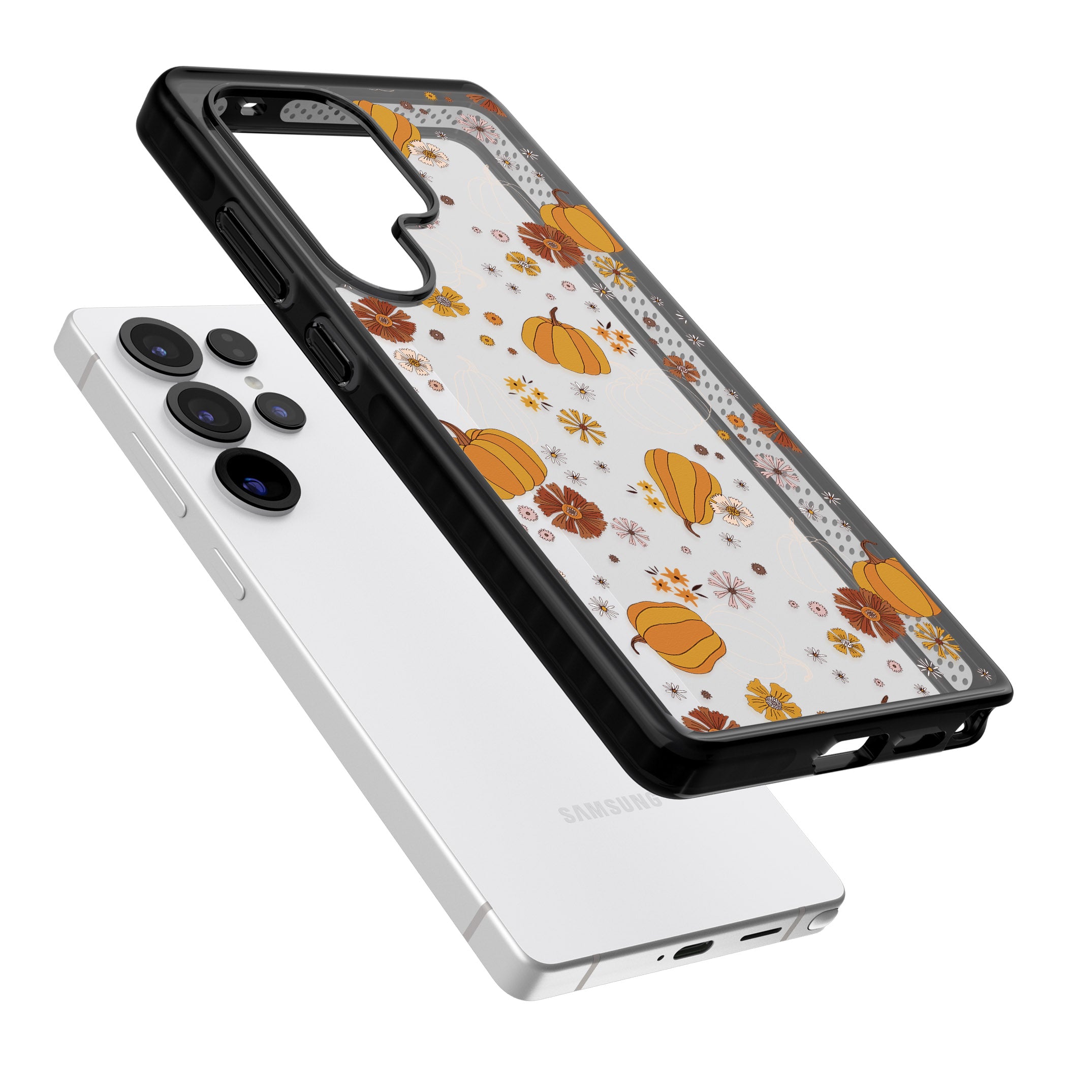 Halloween Pumpkins And Flowers