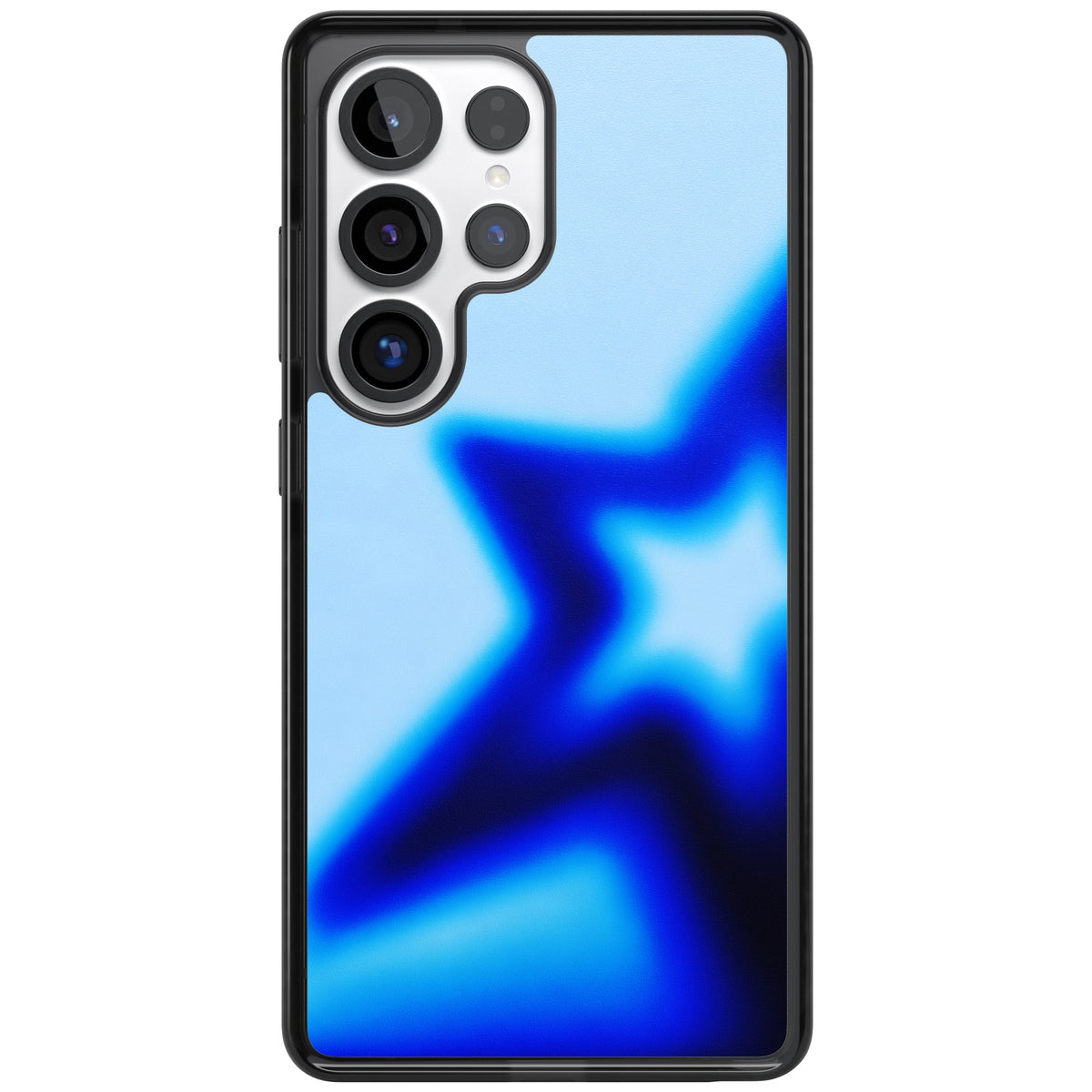 Electric Y2K iPhone case featuring a blurred blue aura star, deep cobalt glow and soft sky-blue gradient Samsung S25 Ultra / Samsung S26 Ultra Impact Black Phone Case front
