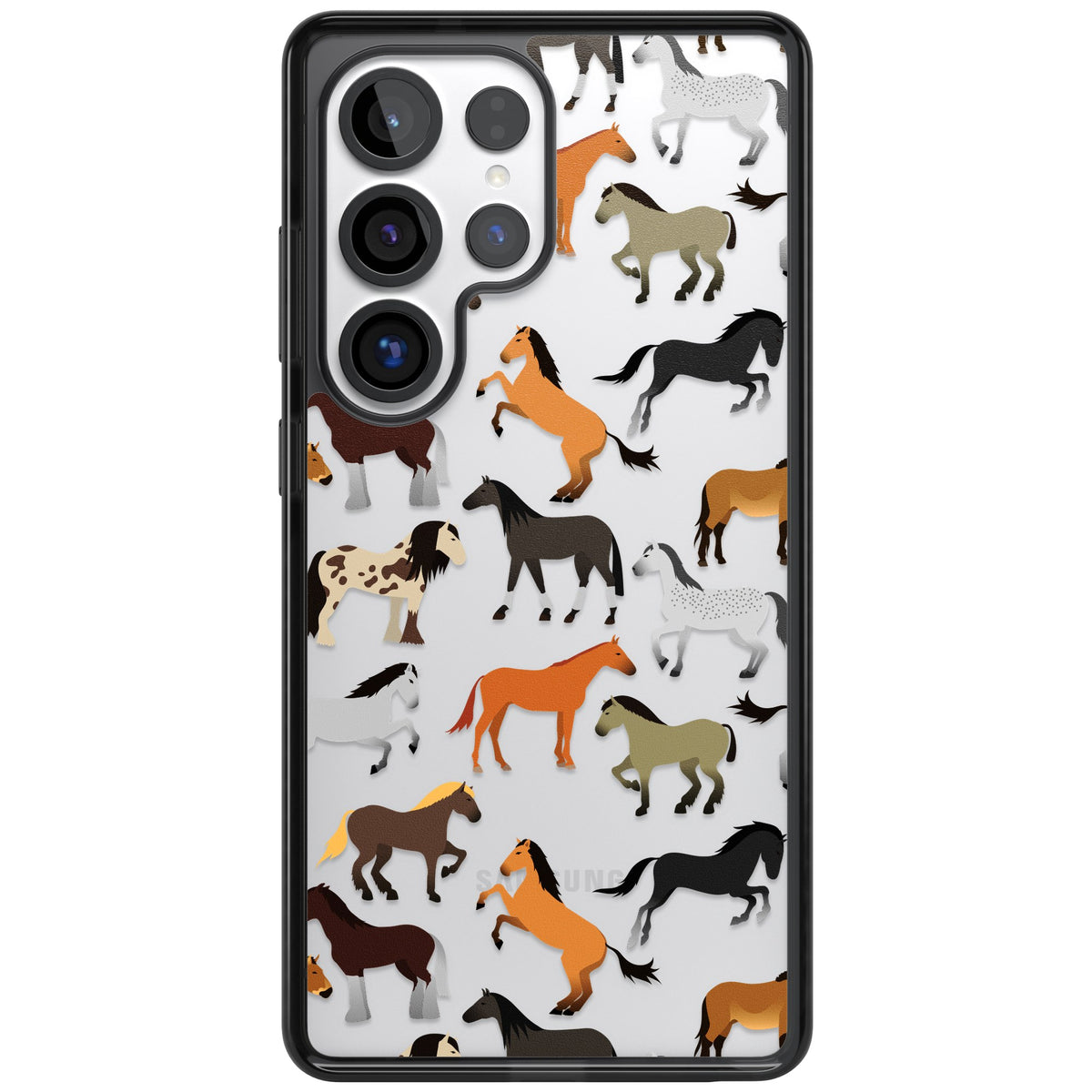 Horse Pattern Samsung S25 Ultra / Samsung S26 Ultra Impact Black Phone Case front