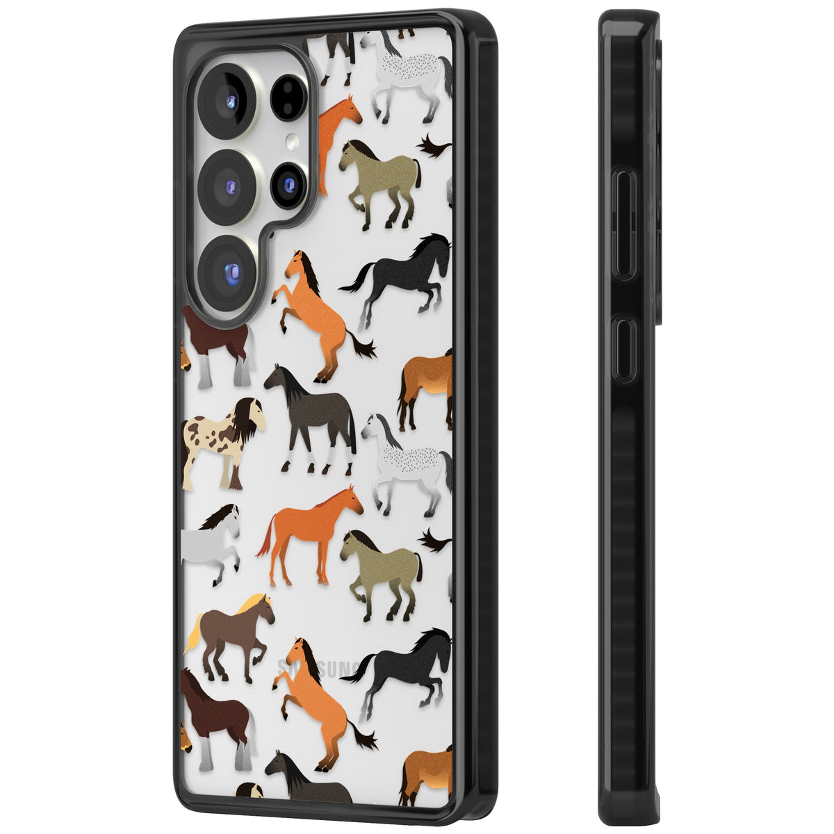 Horse Pattern Samsung S25 Ultra / Samsung S26 Ultra Impact Black Phone Case side