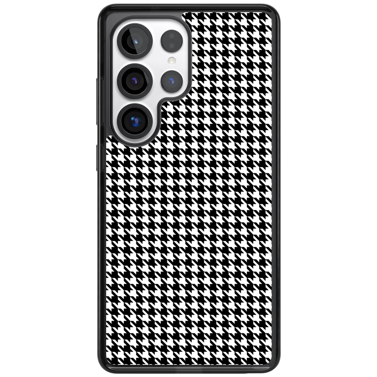 Black Houndstooth Pattern Samsung S25 Ultra / Samsung S26 Ultra Impact Black Phone Case front