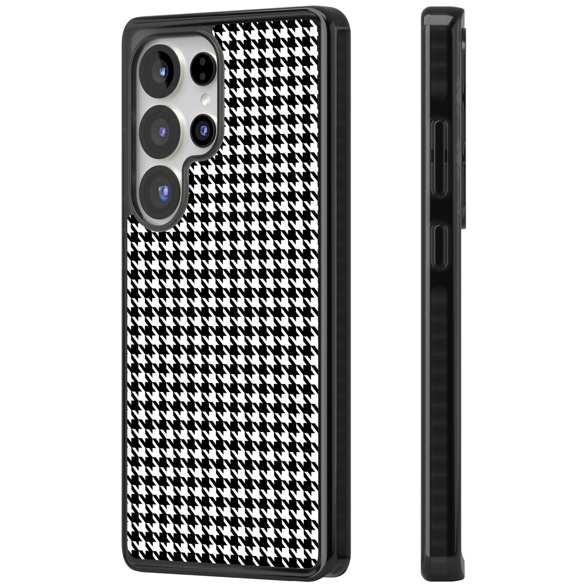 Black Houndstooth Pattern Samsung S25 Ultra / Samsung S26 Ultra Impact Black Phone Case side