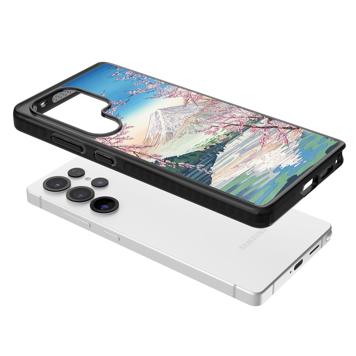 Mt Fuji From Lake Kawaguchi Samsung S25 Ultra / Samsung S26 Ultra Impact Black Phone Case angled