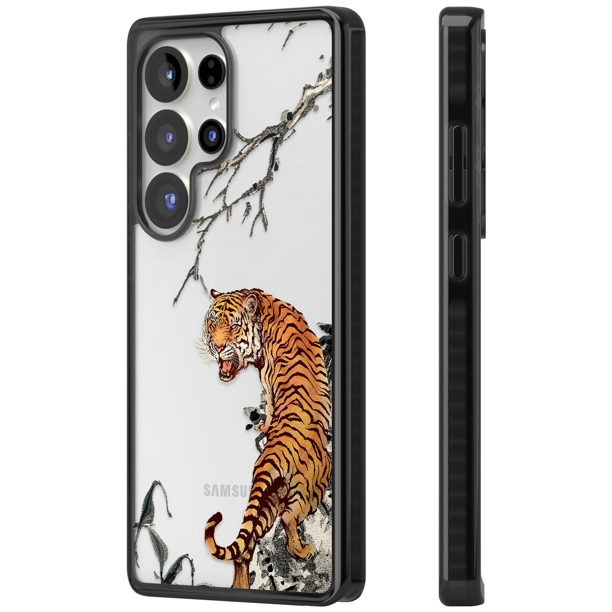 Roaring Tiger Samsung S25 Ultra / Samsung S26 Ultra Impact Black Phone Case side
