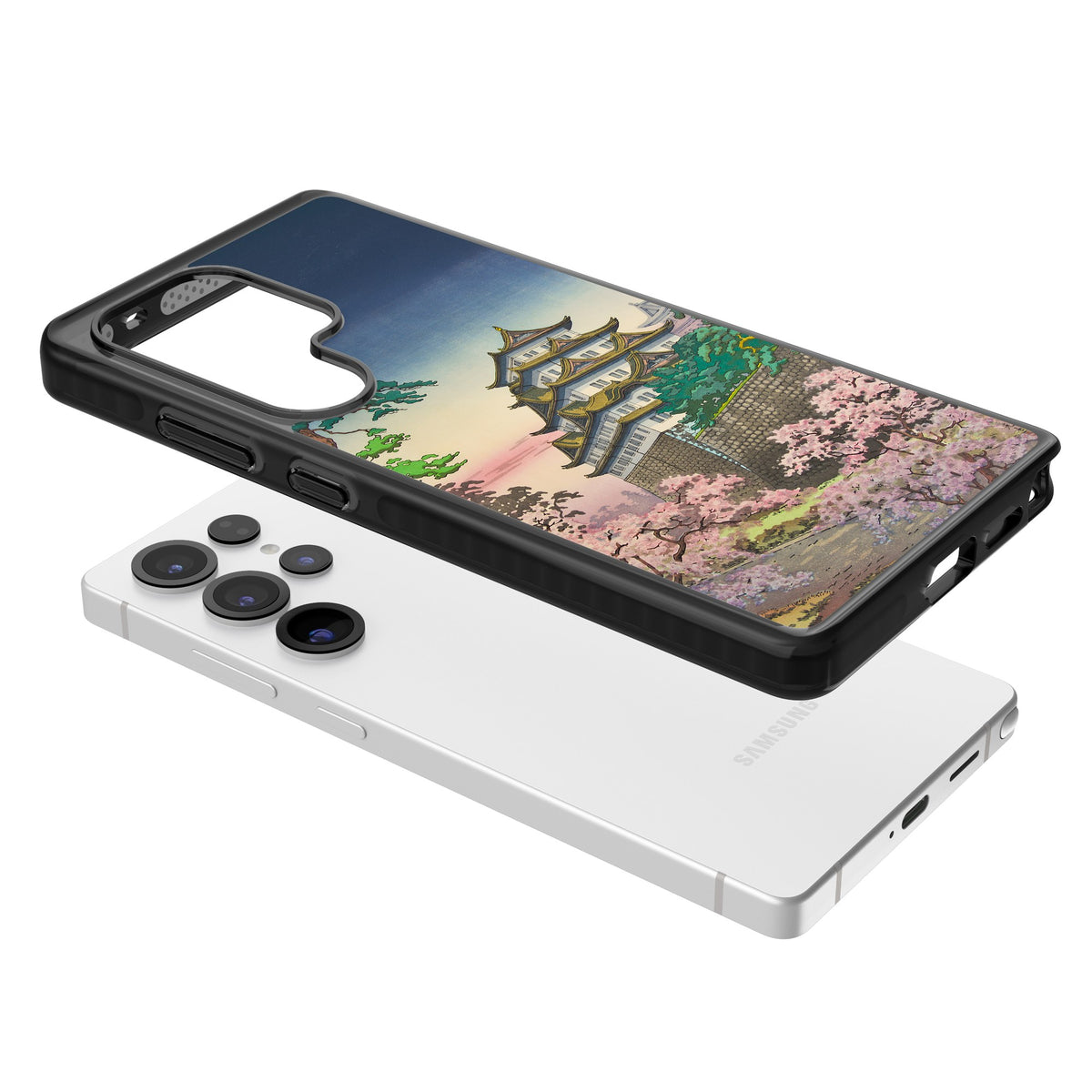 Nagoya Castle Samsung S25 Ultra / Samsung S26 Ultra Impact Black Phone Case angled