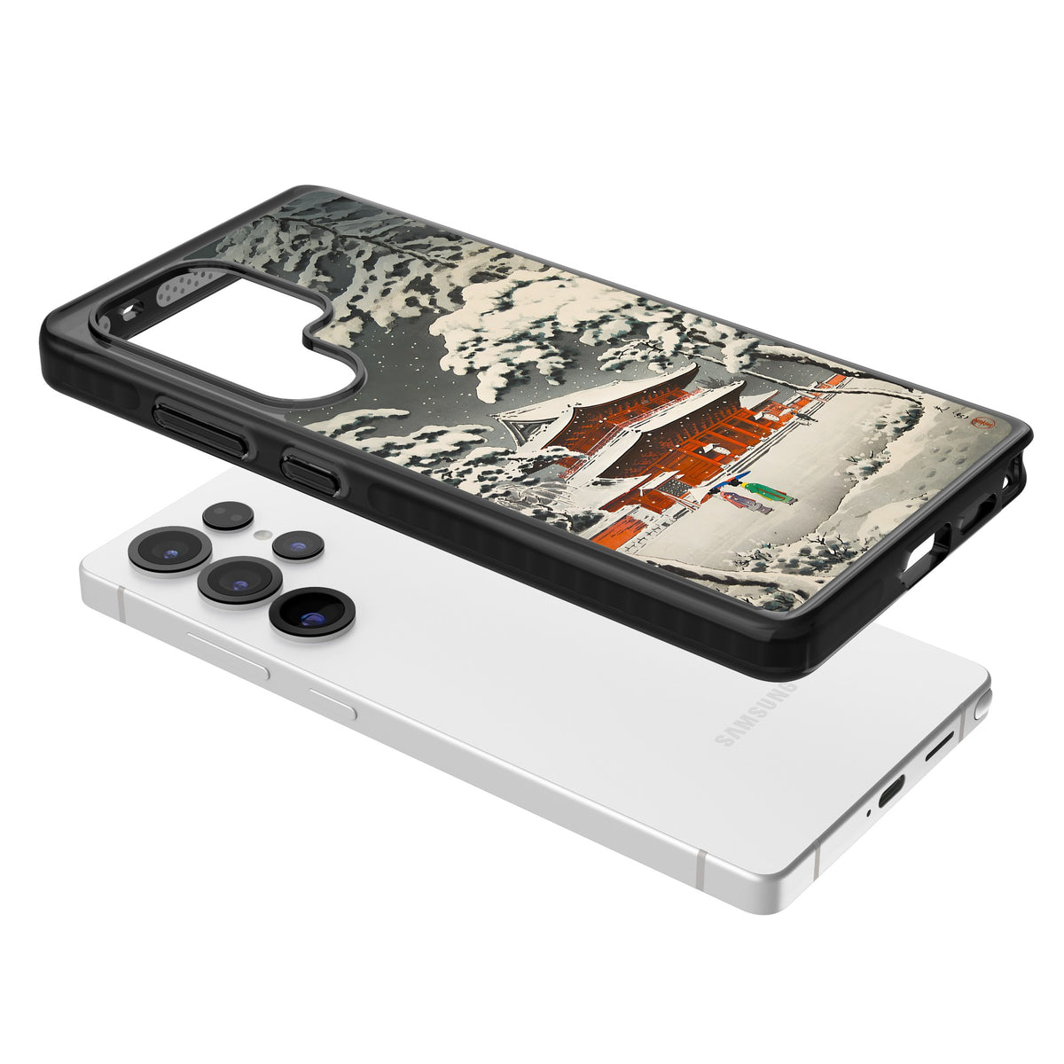 Snow at Shiha Park, Tokyo Samsung S25 Ultra / Samsung S26 Ultra Impact Black Phone Case angled