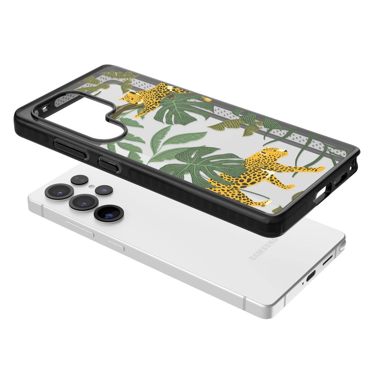 Jungle Cats Samsung S25 Ultra / Samsung S26 Ultra Impact Black Phone Case angled