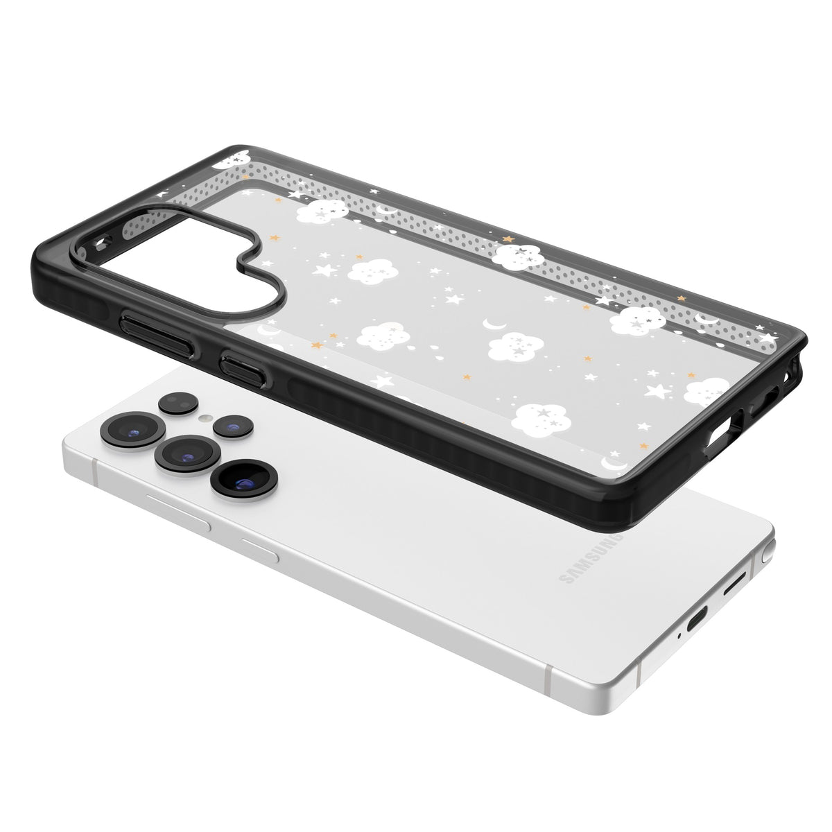 Starry Night Cloud Samsung S25 Ultra / Samsung S26 Ultra Impact Black Phone Case angled
