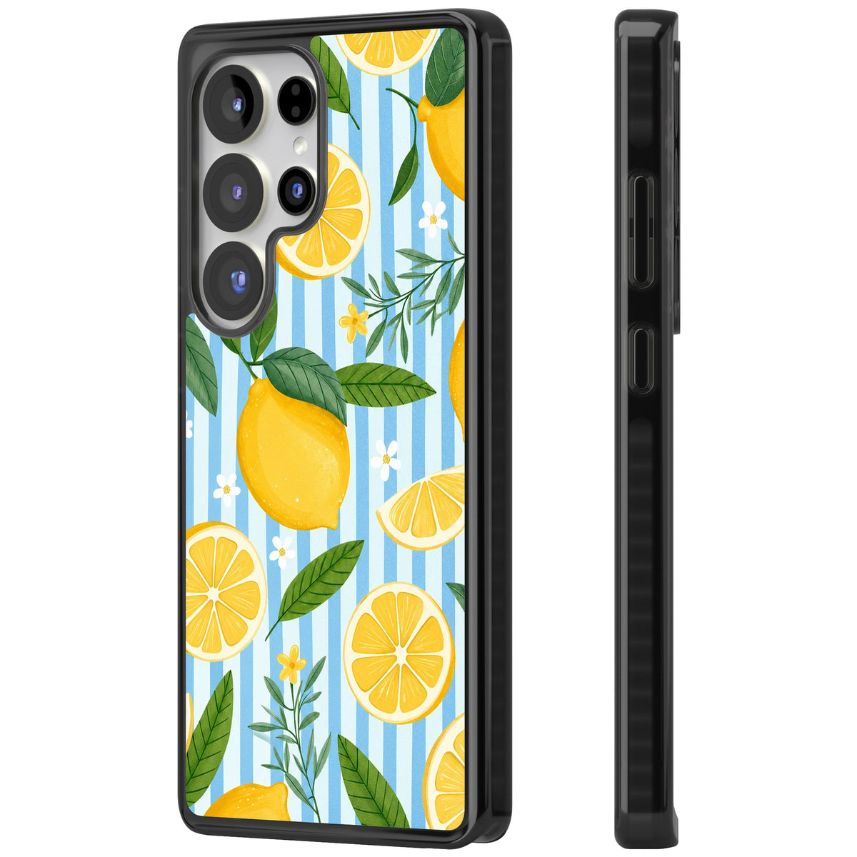 Capri Citrus Stripe Samsung S25 Ultra / Samsung S26 Ultra Impact Black Phone Case side
