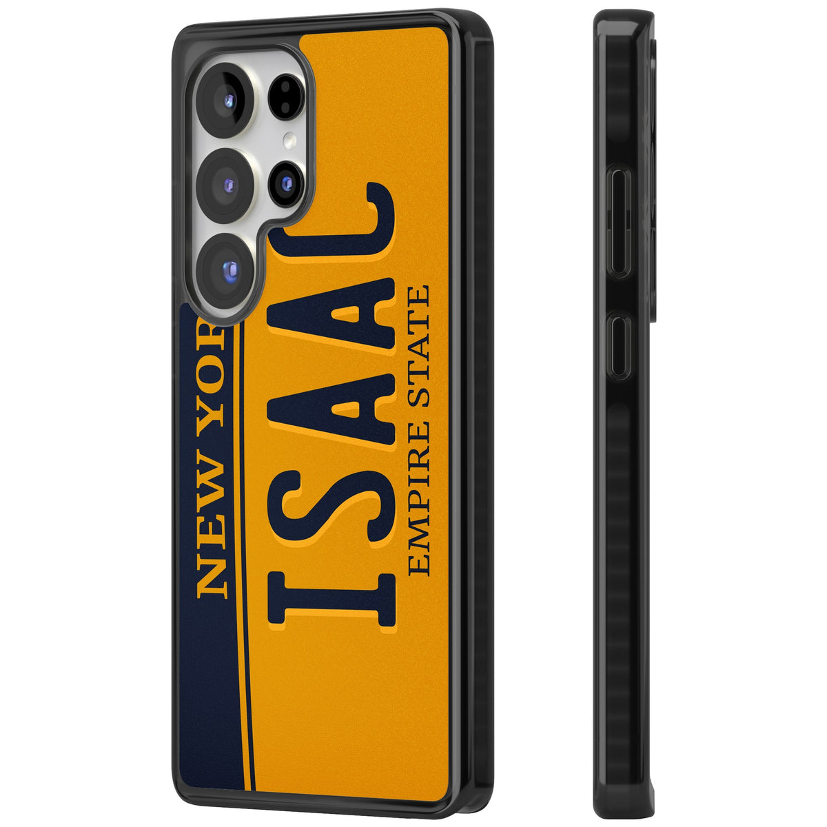 Personalised New York License Plate Samsung S25 Ultra / Samsung S26 Ultra Impact Black Phone Case side
