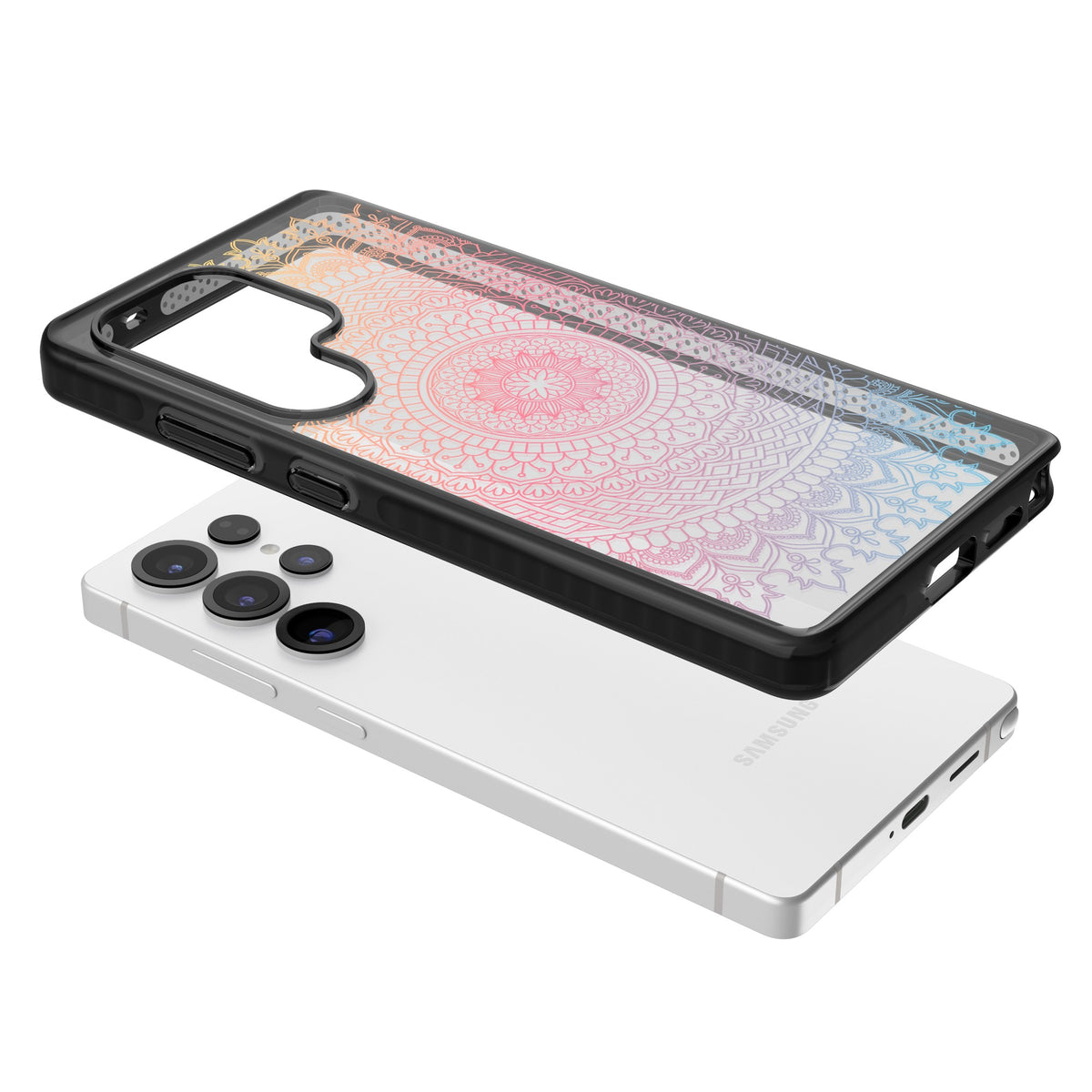 Pastel Mandala Samsung S25 Ultra / Samsung S26 Ultra Impact Black Phone Case angled