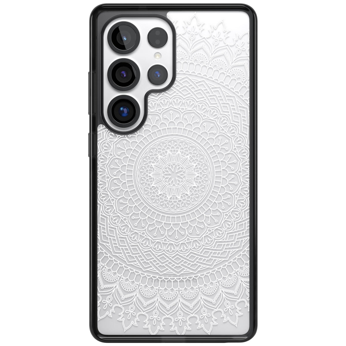 White Mandala Samsung S25 Ultra / Samsung S26 Ultra Impact Black Phone Case front