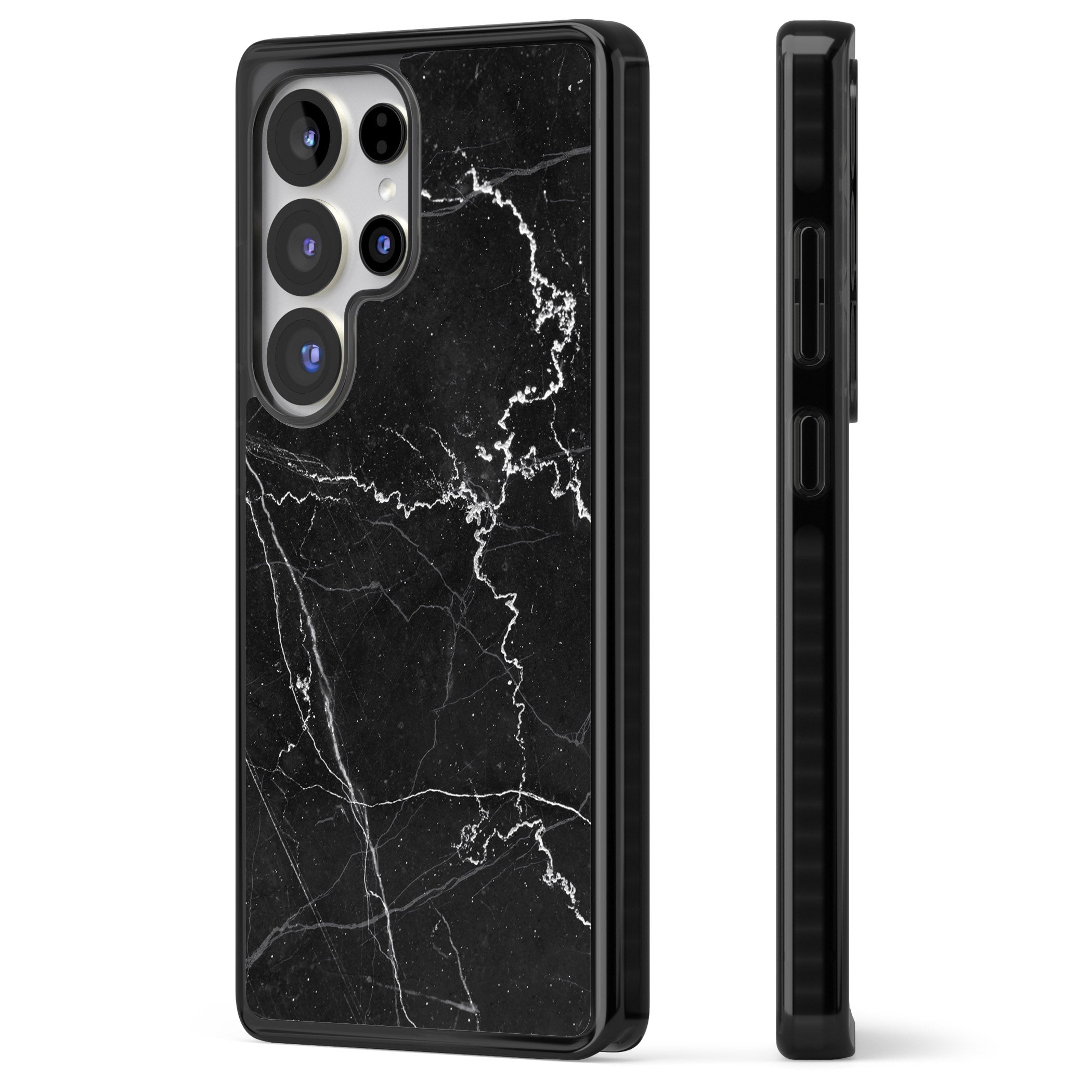 Bold Black Marble With White Texture