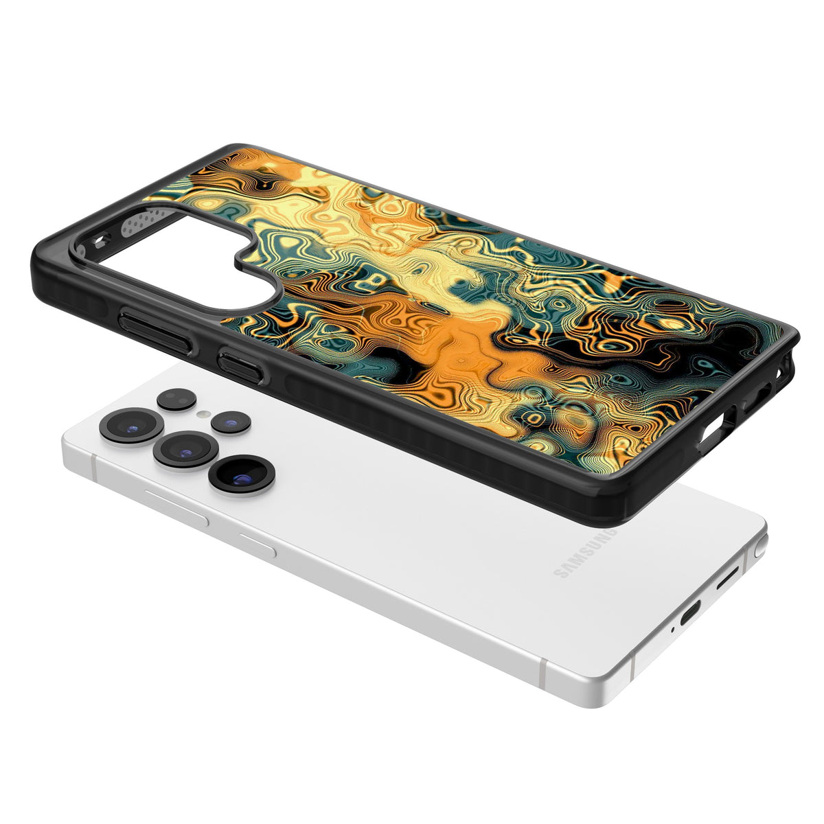 Liquid Amber Samsung S25 Ultra / Samsung S26 Ultra Impact Black Phone Case angled