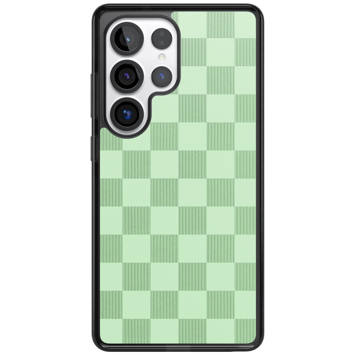 Seafoam Checkered Samsung S25 Ultra / Samsung S26 Ultra Impact Black Phone Case front
