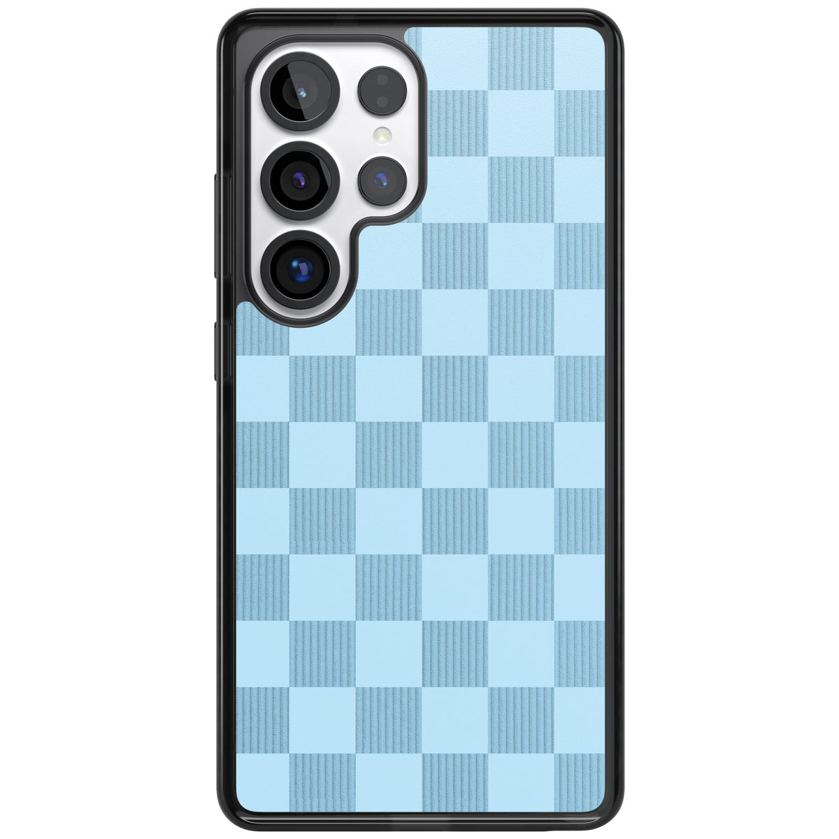 Skyblue Checkered Samsung S25 Ultra / Samsung S26 Ultra Impact Black Phone Case front