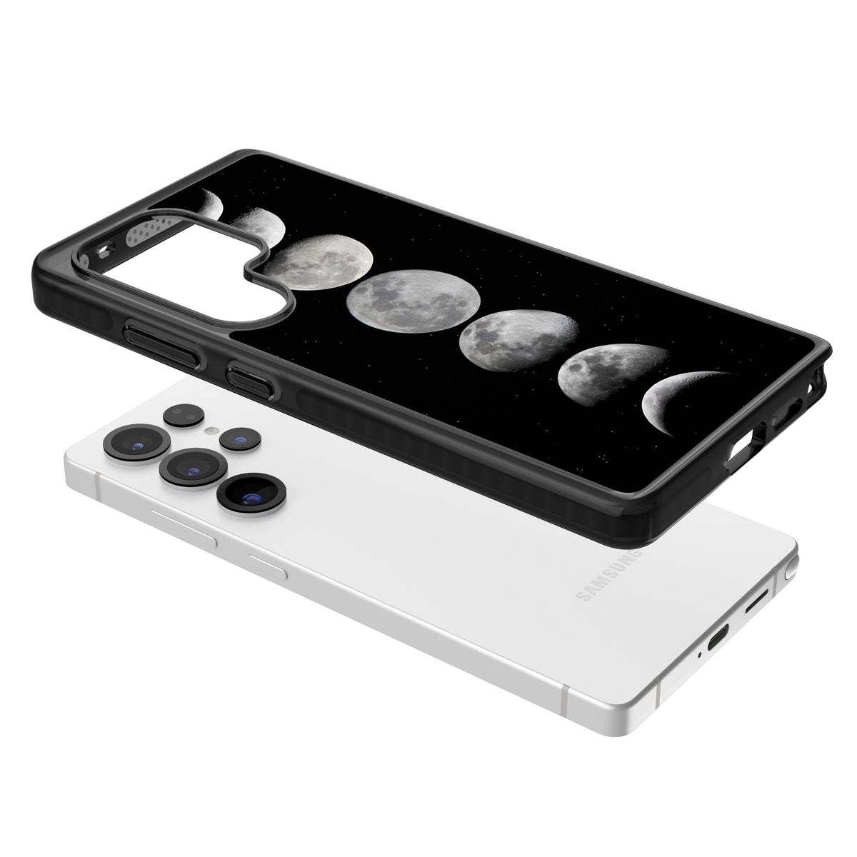 Phases Of The Moon Samsung S25 Ultra / Samsung S26 Ultra Impact Black Phone Case angled