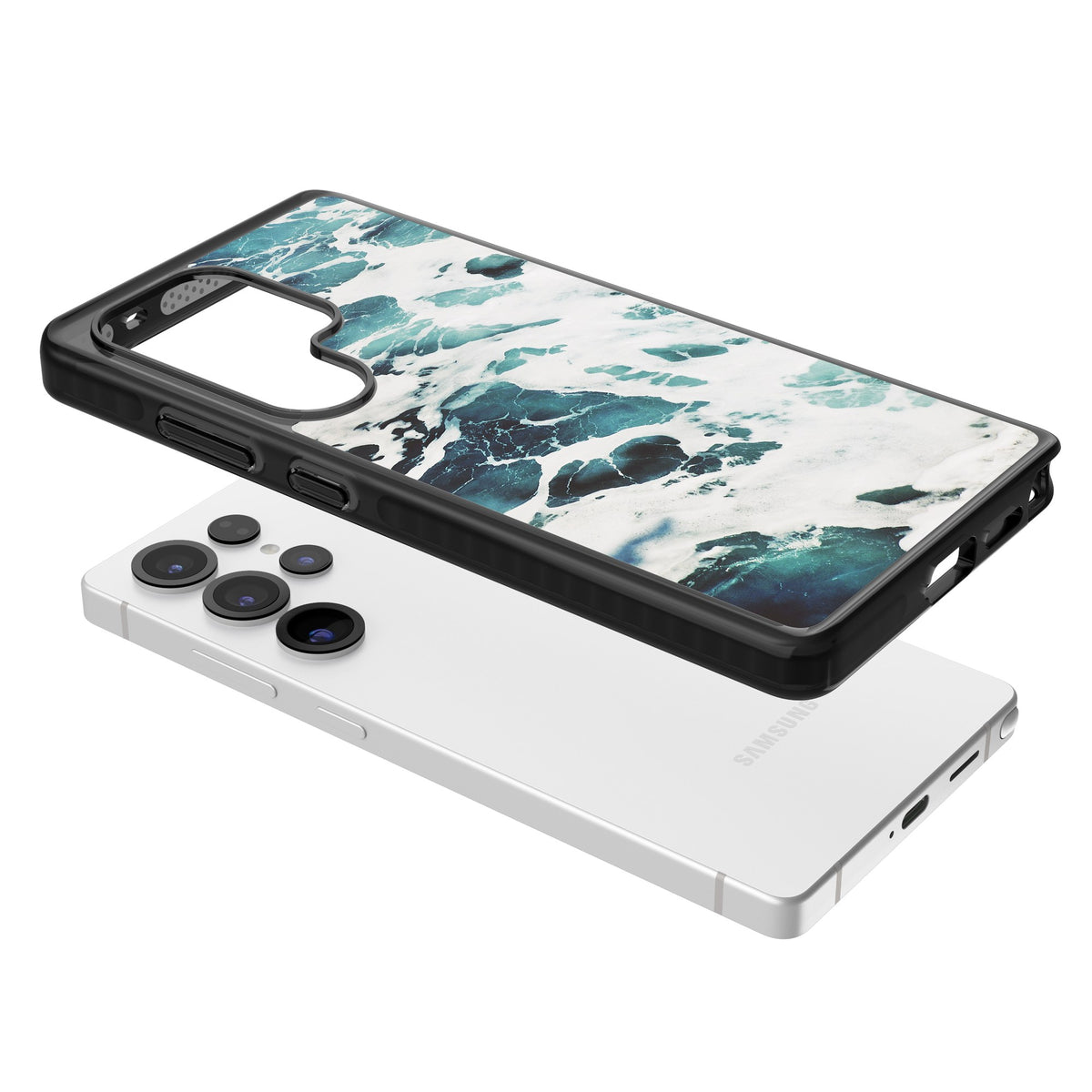 Ocean Surge Samsung S25 Ultra / Samsung S26 Ultra Impact Black Phone Case angled