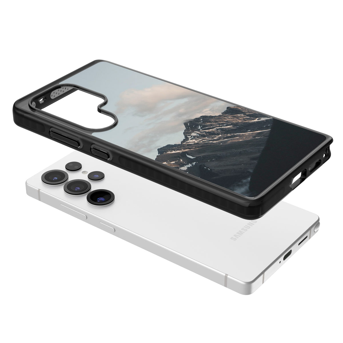 Twilight Mountain Samsung S25 Ultra / Samsung S26 Ultra Impact Black Phone Case angled