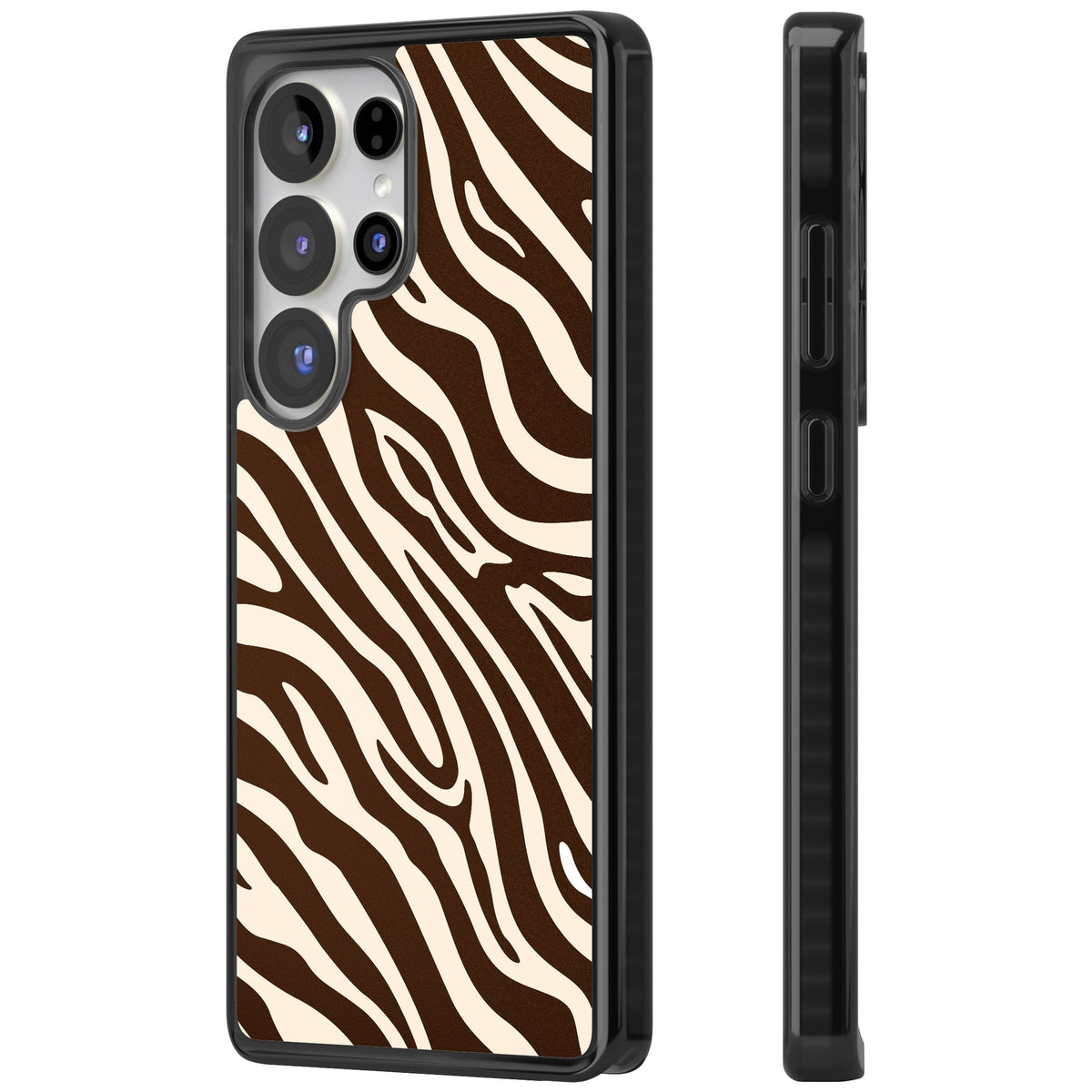 Mocha Zebra Samsung S25 Ultra / Samsung S26 Ultra Impact Black Phone Case side