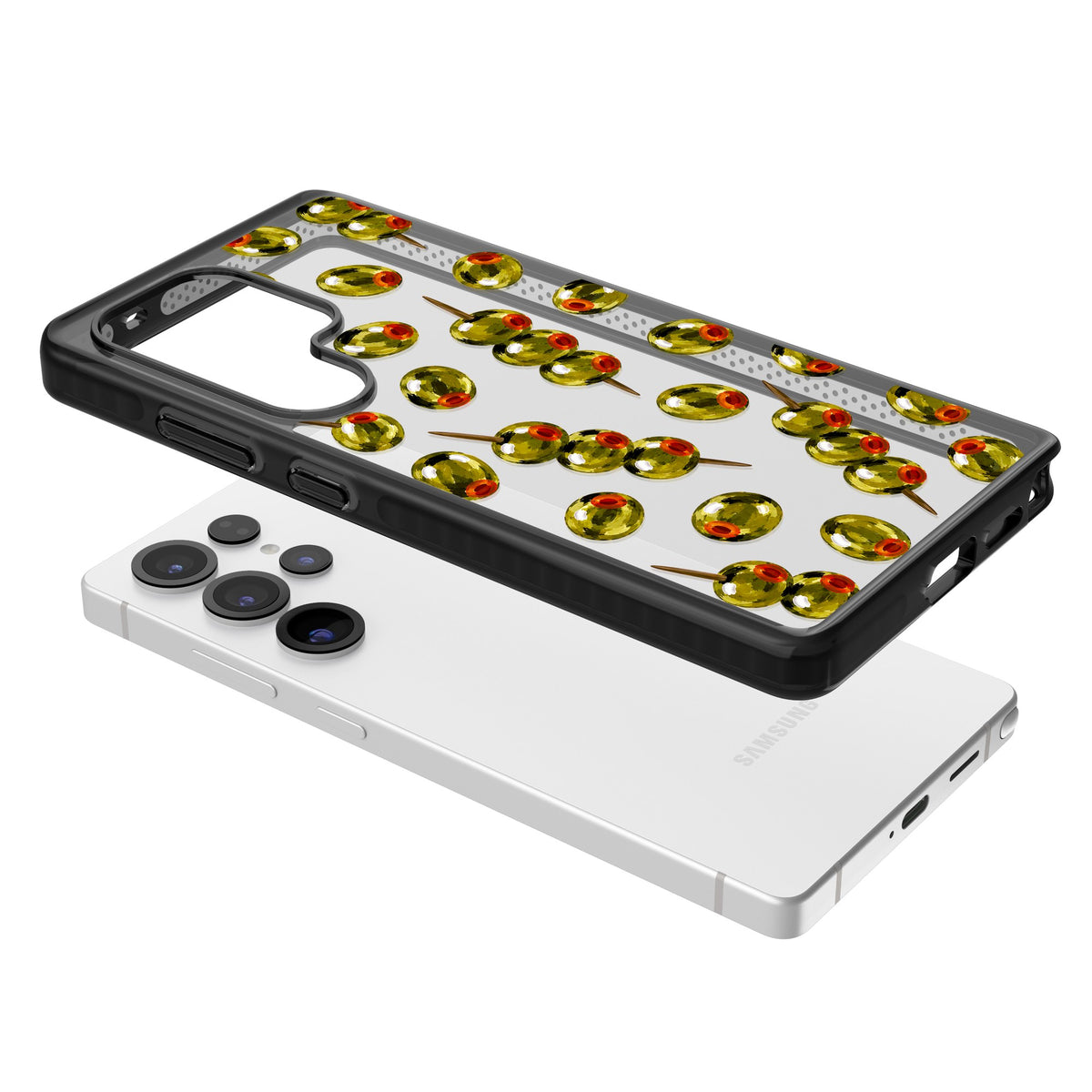 Painted Olives Samsung S25 Ultra / Samsung S26 Ultra Impact Black Phone Case angled
