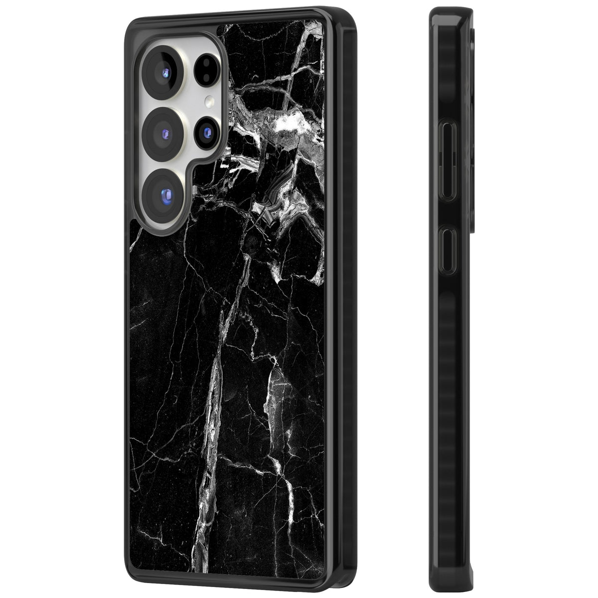 Black Onyx Marble Samsung S25 Ultra / Samsung S26 Ultra Impact Black Phone Case side