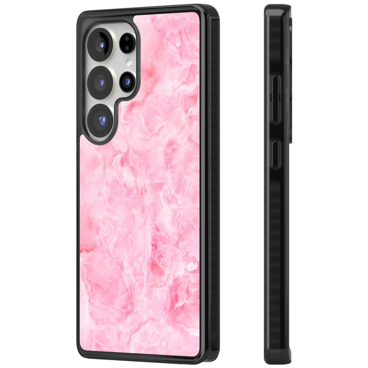 Pink Onyx Marble Samsung S25 Ultra / Samsung S26 Ultra Impact Black Phone Case side