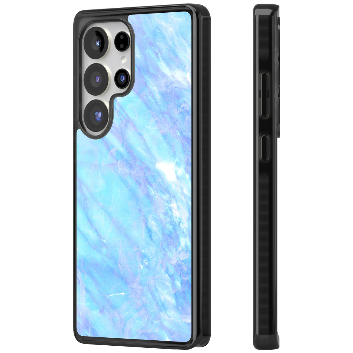 Iridescent Marble Samsung S25 Ultra / Samsung S26 Ultra Impact Black Phone Case side