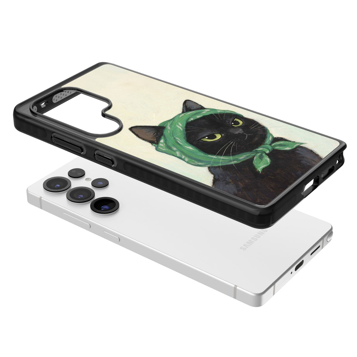 Unamused Kitty Samsung S25 Ultra / Samsung S26 Ultra Impact Black Phone Case angled