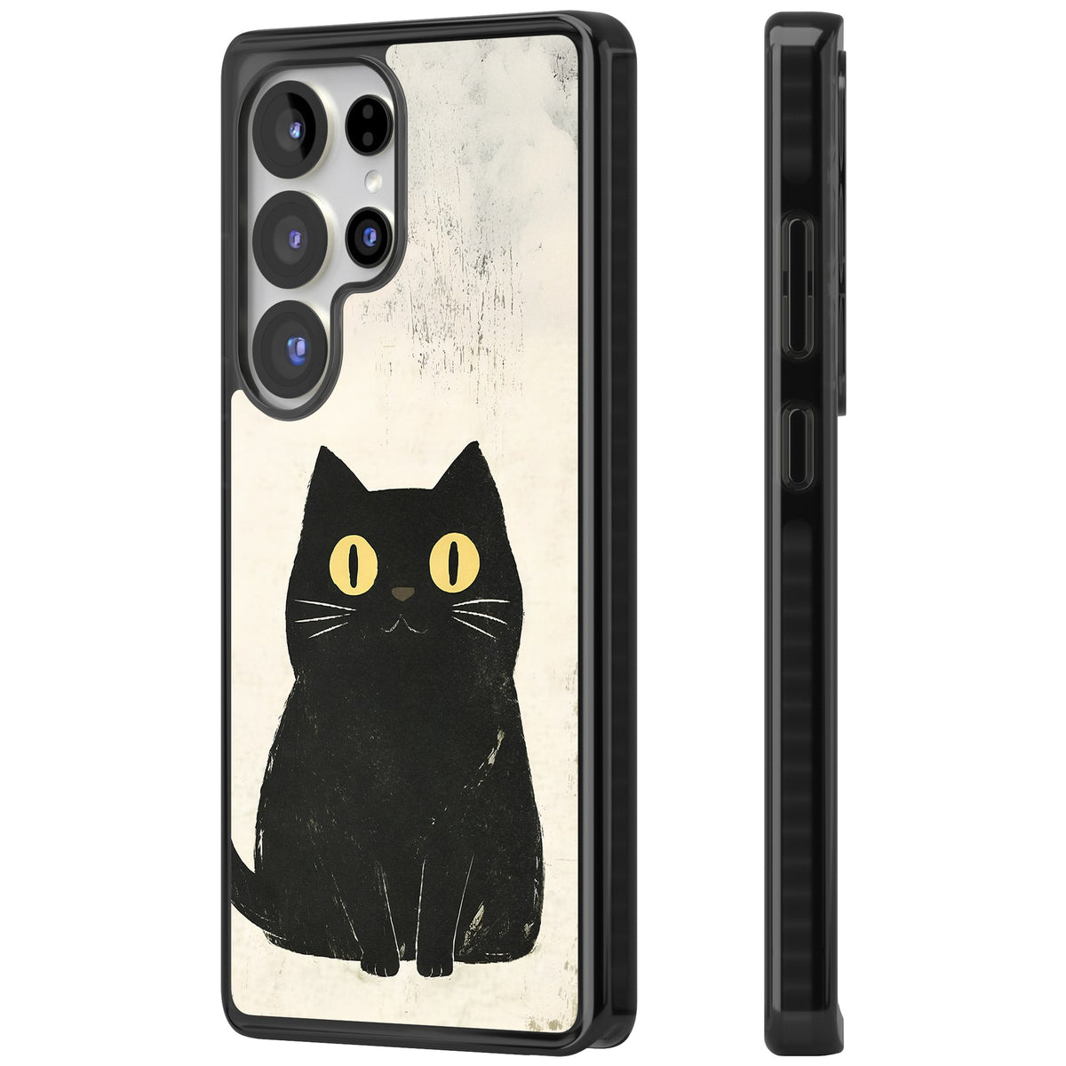 Midnight Whiskers Samsung S25 Ultra / Samsung S26 Ultra Impact Black Phone Case side