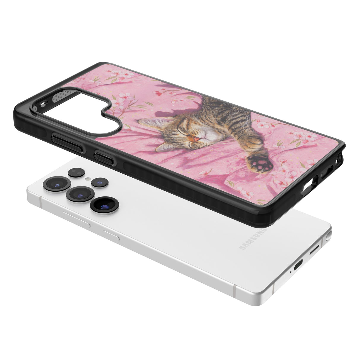 Kitten Dreams Samsung S25 Ultra / Samsung S26 Ultra Impact Black Phone Case angled