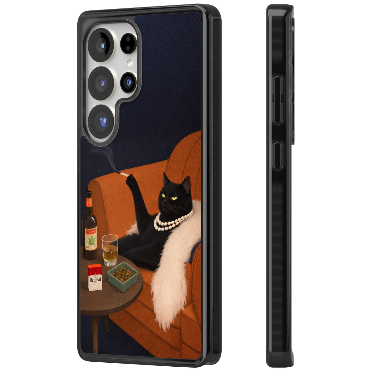 Spoiled Rotten Cat Samsung S25 Ultra / Samsung S26 Ultra Impact Black Phone Case side