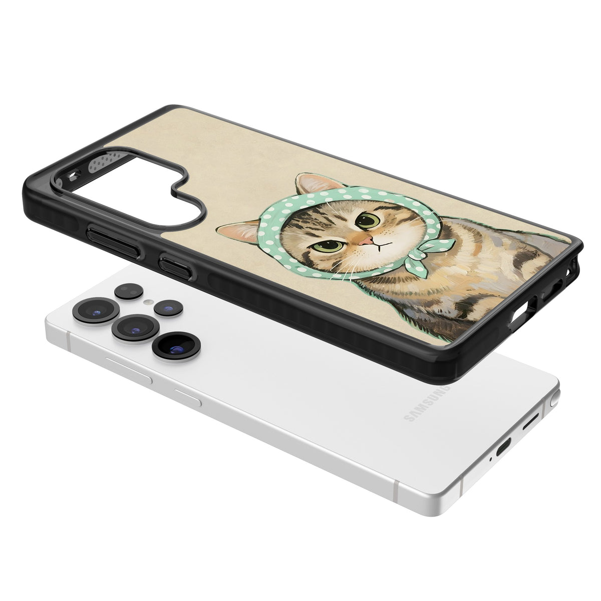 Cat Losing Patience Samsung S25 Ultra / Samsung S26 Ultra Impact Black Phone Case angled