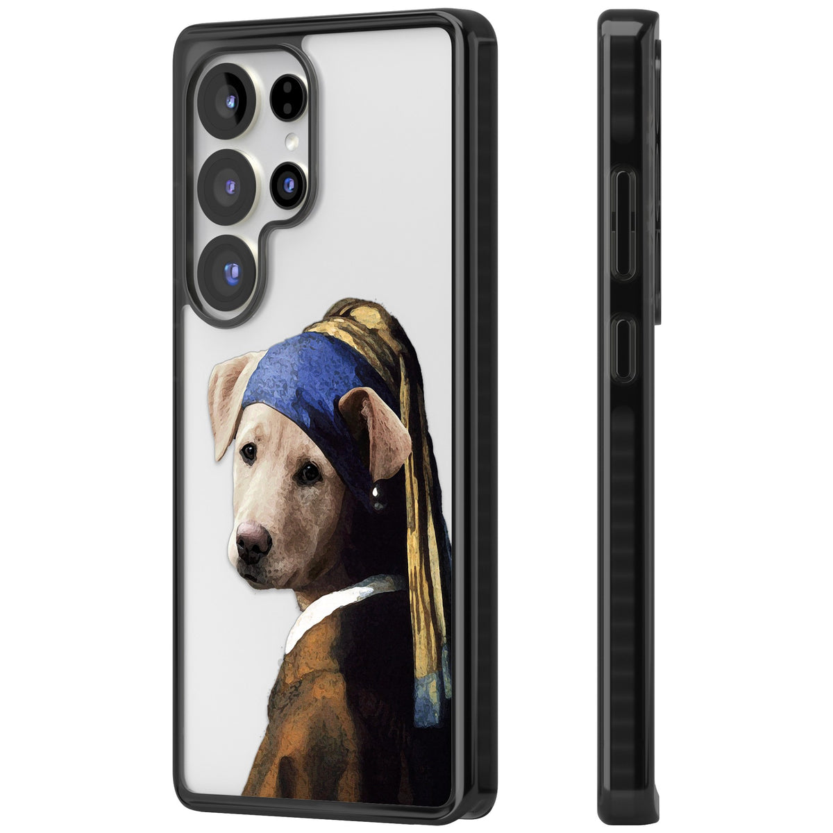 Doggo With A Pearl Earring Samsung S25 Ultra / Samsung S26 Ultra Impact Black Phone Case side