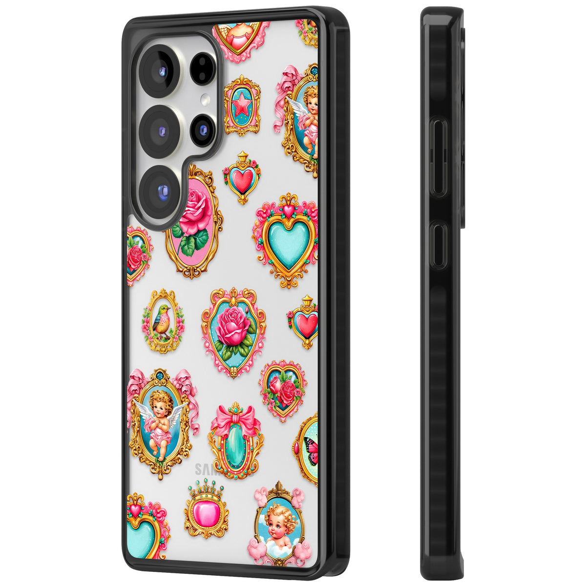 Angelcore Hearts Frames Samsung S25 Ultra / Samsung S26 Ultra Impact Black Phone Case side