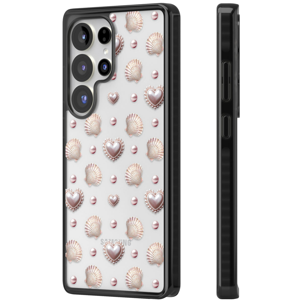 Pearl Hearts Samsung S25 Ultra / Samsung S26 Ultra Impact Black Phone Case side