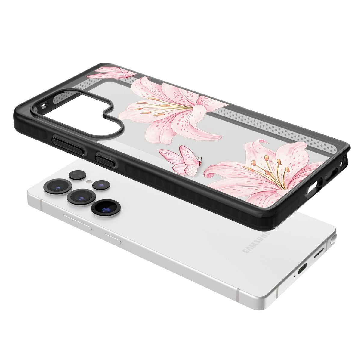 Lily Whisper Samsung S25 Ultra / Samsung S26 Ultra Impact Black Phone Case angled