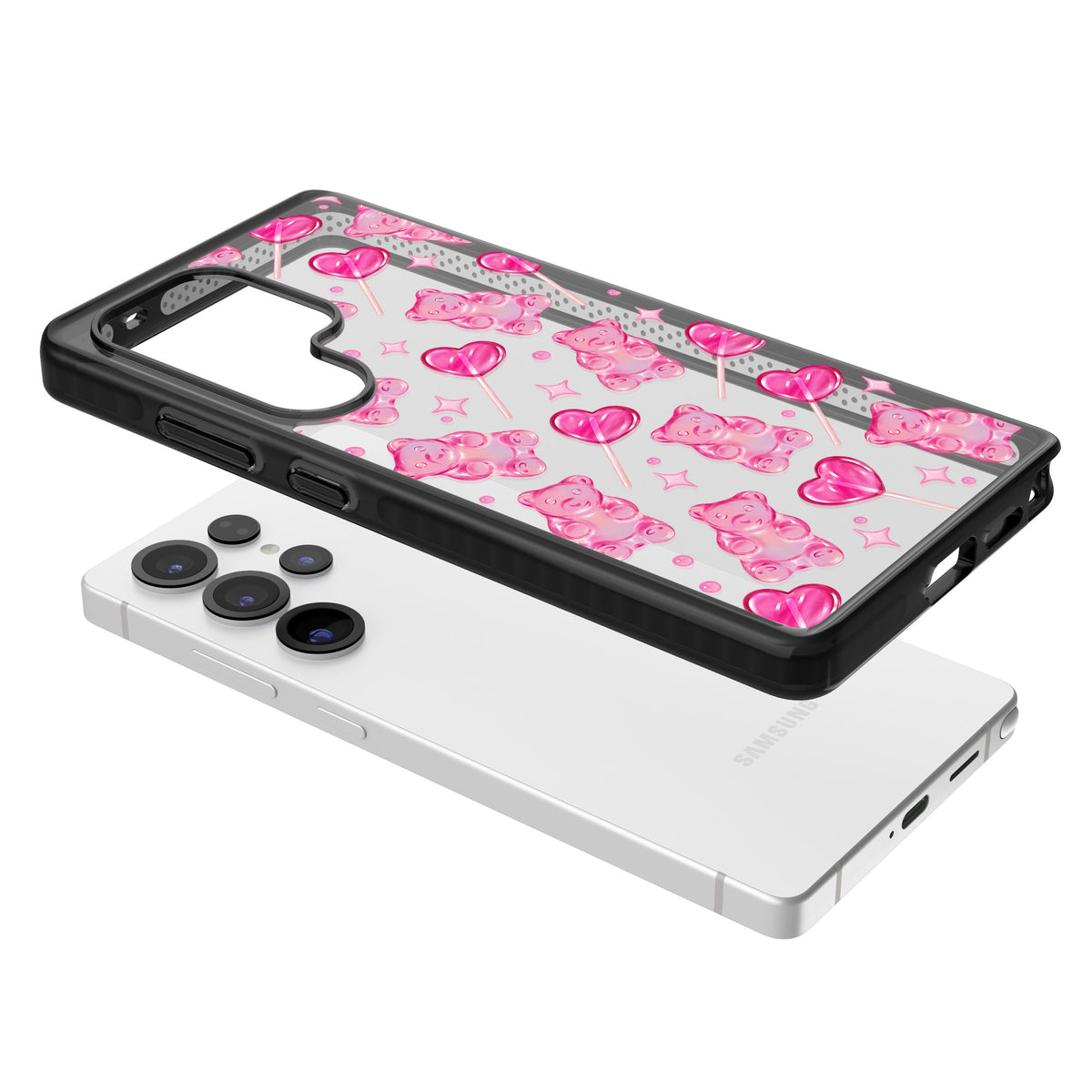Pink Sugar Samsung S25 Ultra / Samsung S26 Ultra Impact Black Phone Case angled
